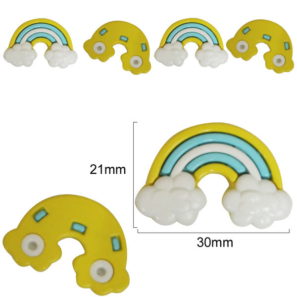 29893 enfeite arco iris amarelo,azul e branco